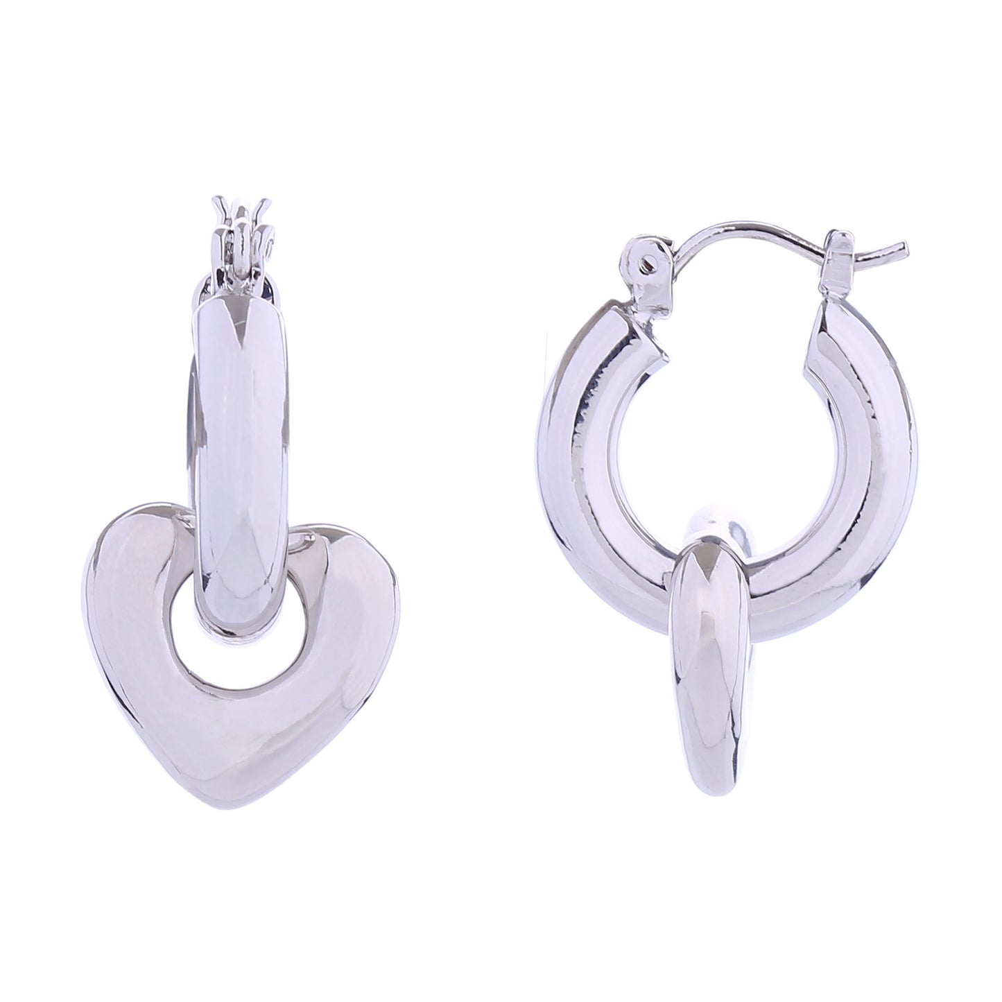 14k Gold Dipped Link Heart Pincatch Earring SJE310617 (6PC)