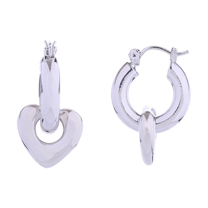 14k Gold Dipped Link Heart Pincatch Earring SJE310617 (6PC)