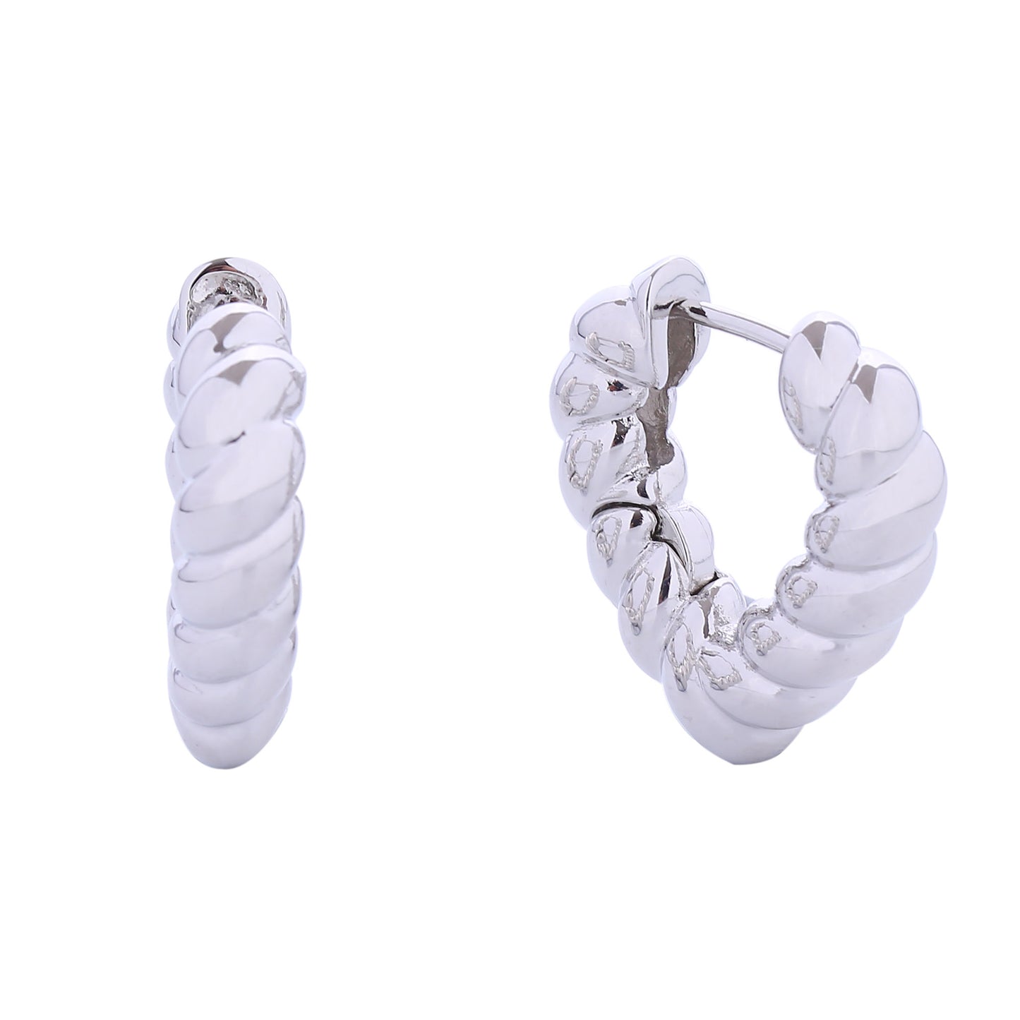 14K Gold Dipped Twisted Heart Huggie Earring SJE310618 (6PC)