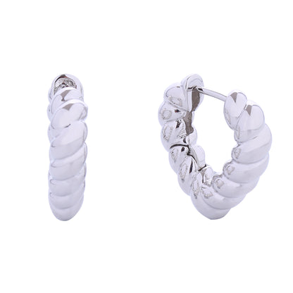 14K Gold Dipped Twisted Heart Huggie Earring SJE310618 (6PC)