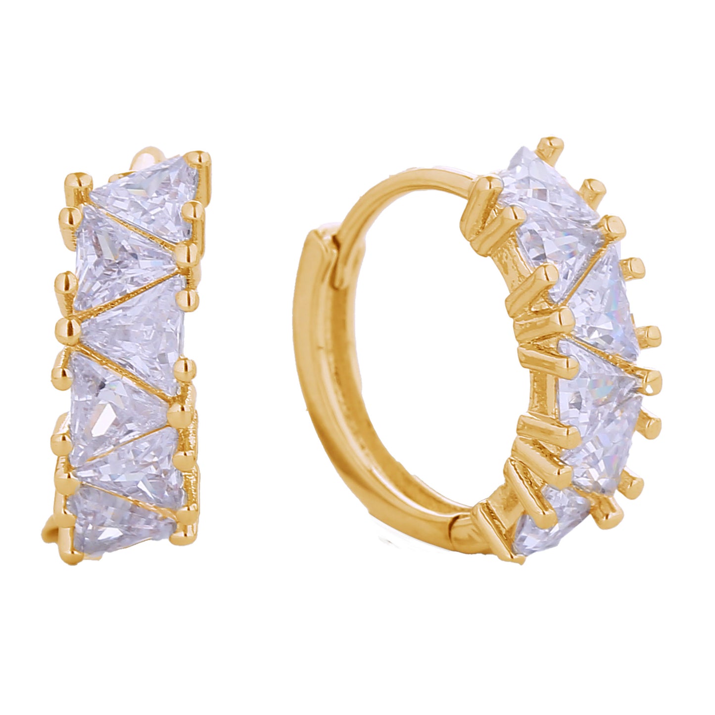 14K GOLD DIPPED CZ HUGGIE HOOP EARRING 310634 (6PC)