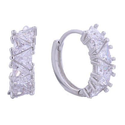 14K GOLD DIPPED CZ HUGGIE HOOP EARRING 310634 (6PC)