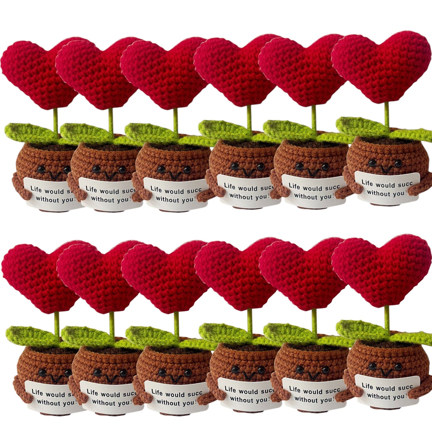 Heart Crochet Flower Pot SS111-10  (12PC)