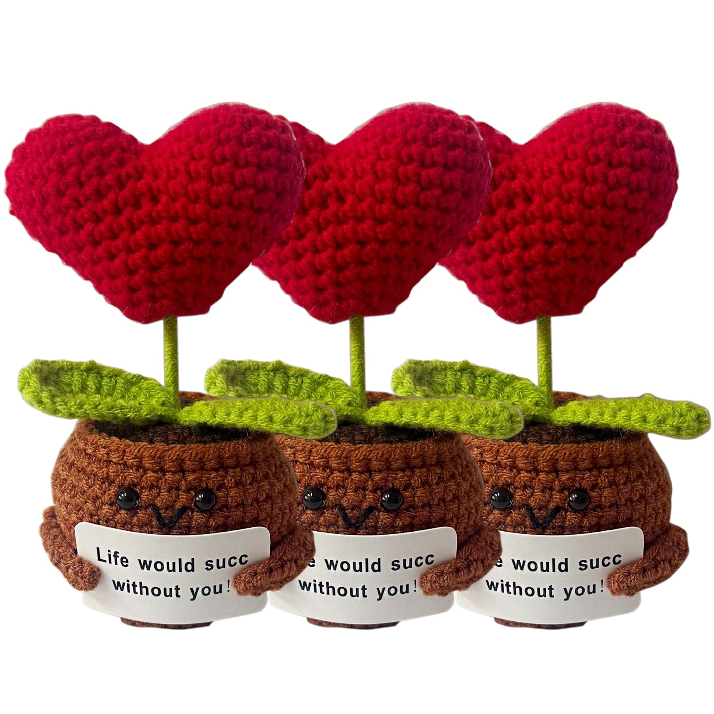 Heart Crochet Flower Pot SS111-10  (12PC)