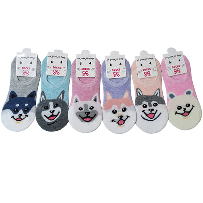 Women's Cute Shiba Dog Cartoon Fake Socks SS3208-107. (12PC)