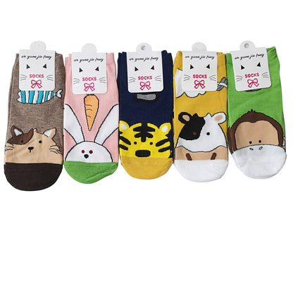 WOMEN'S CUTE ANIMAL CARTOON SOCKS 3208-89 (12PC)