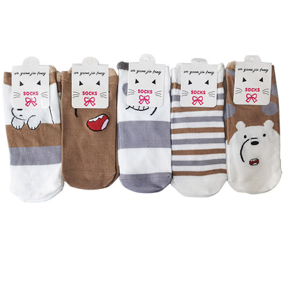 Women's Cute Cartoon Bear Socks SS3208-99. (12PC)