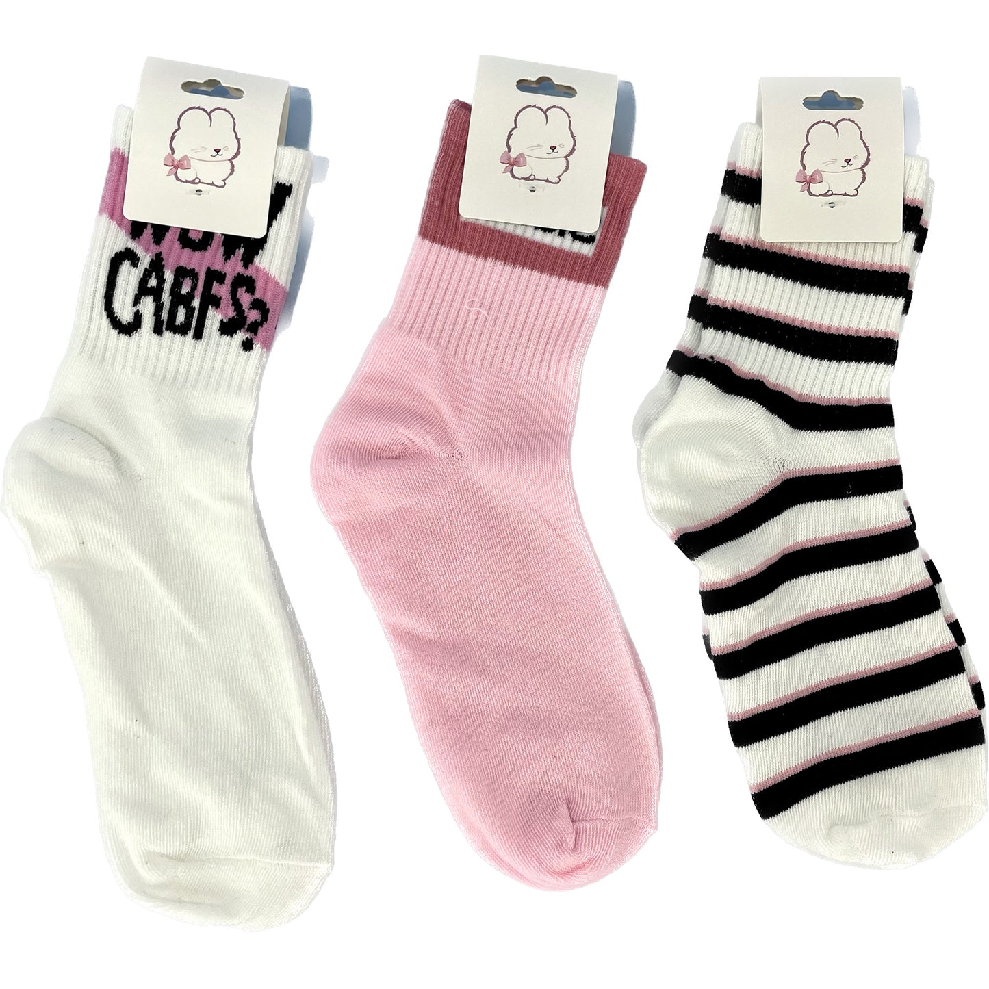 Women's Cute Pink Pattern Socks SS3316-2 (12PC)