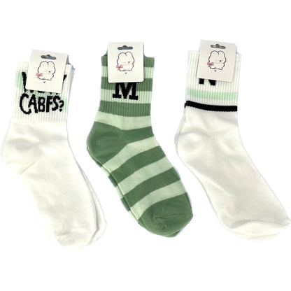 Women's Cute Green Pattern Socks SS3316-9 (12PC)