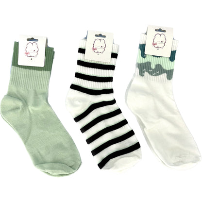Women's Cute Green Pattern Socks SS3316-9 (12PC)