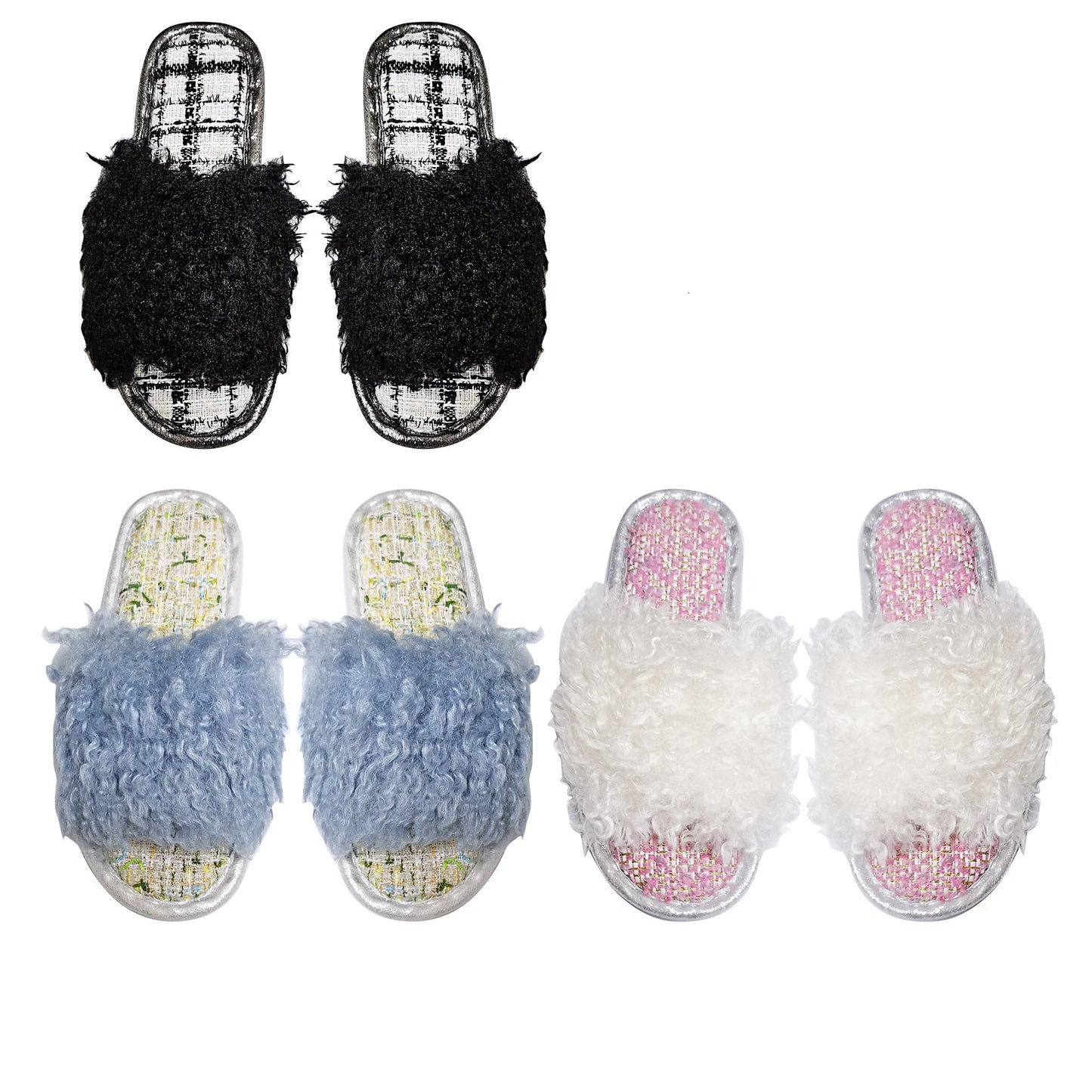 Fluffy Home Slide Slippers SS3429-30 (12PC)
