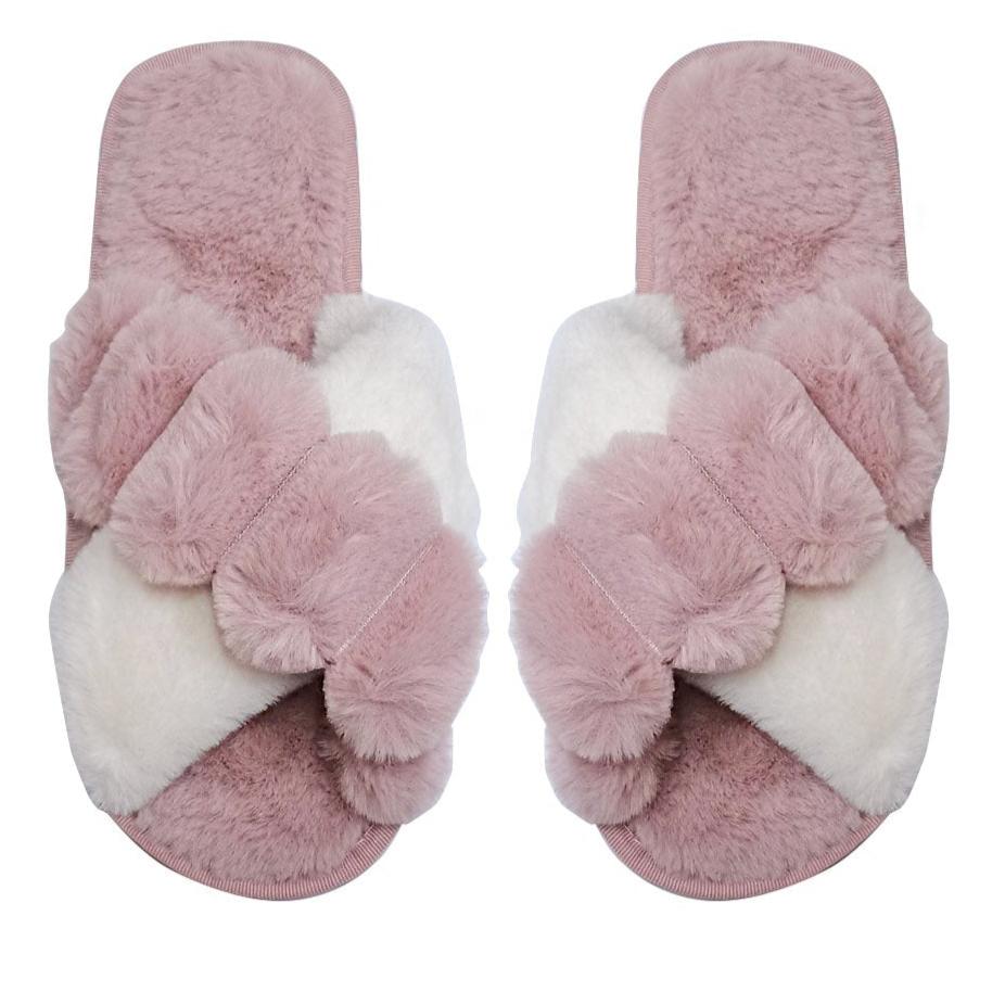 Pom Pom Fluffy Home Slide Slippers SS3429-49 (12PC)