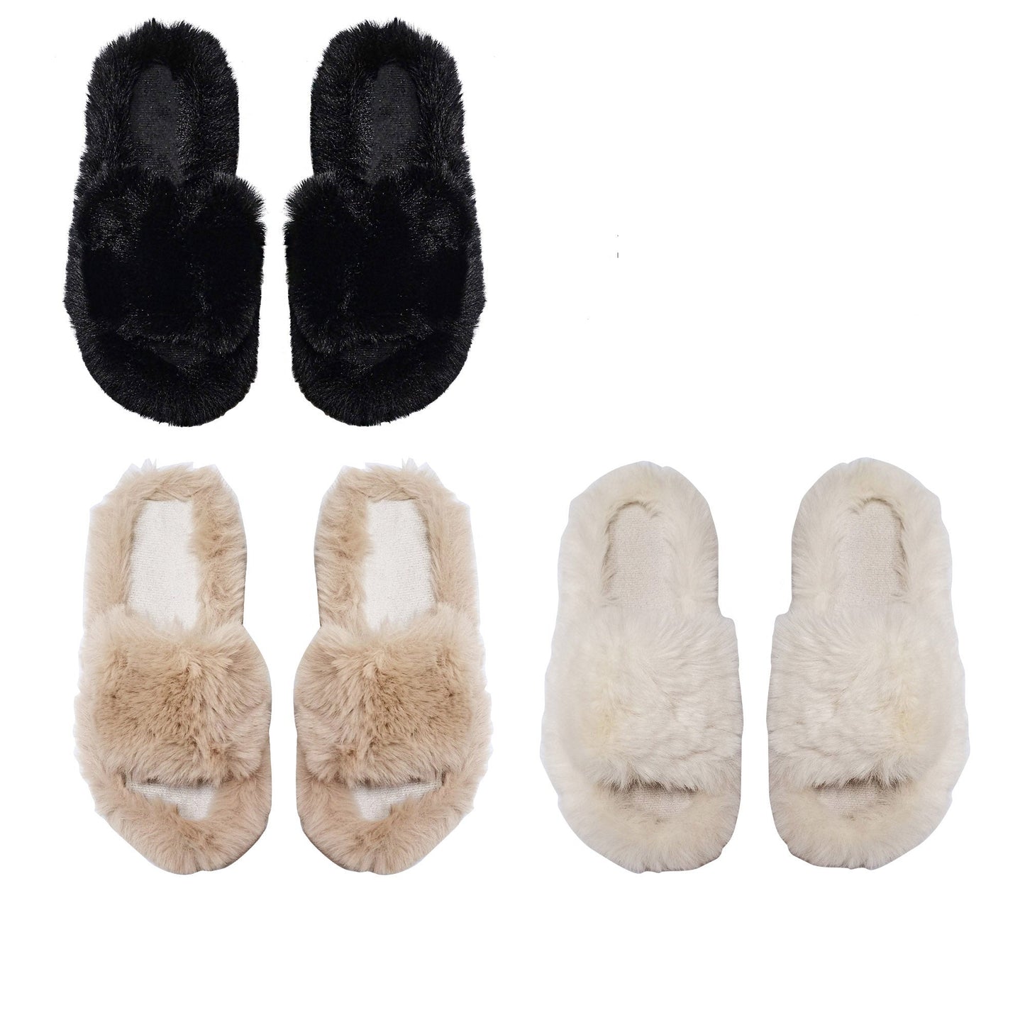 Pom Pom Fluffy Slide Slippers SS3429-57 (12PC)
