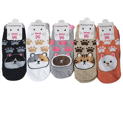 Women's Cute Cat Paw Cartoon Socks SS3517-3. (12PC)