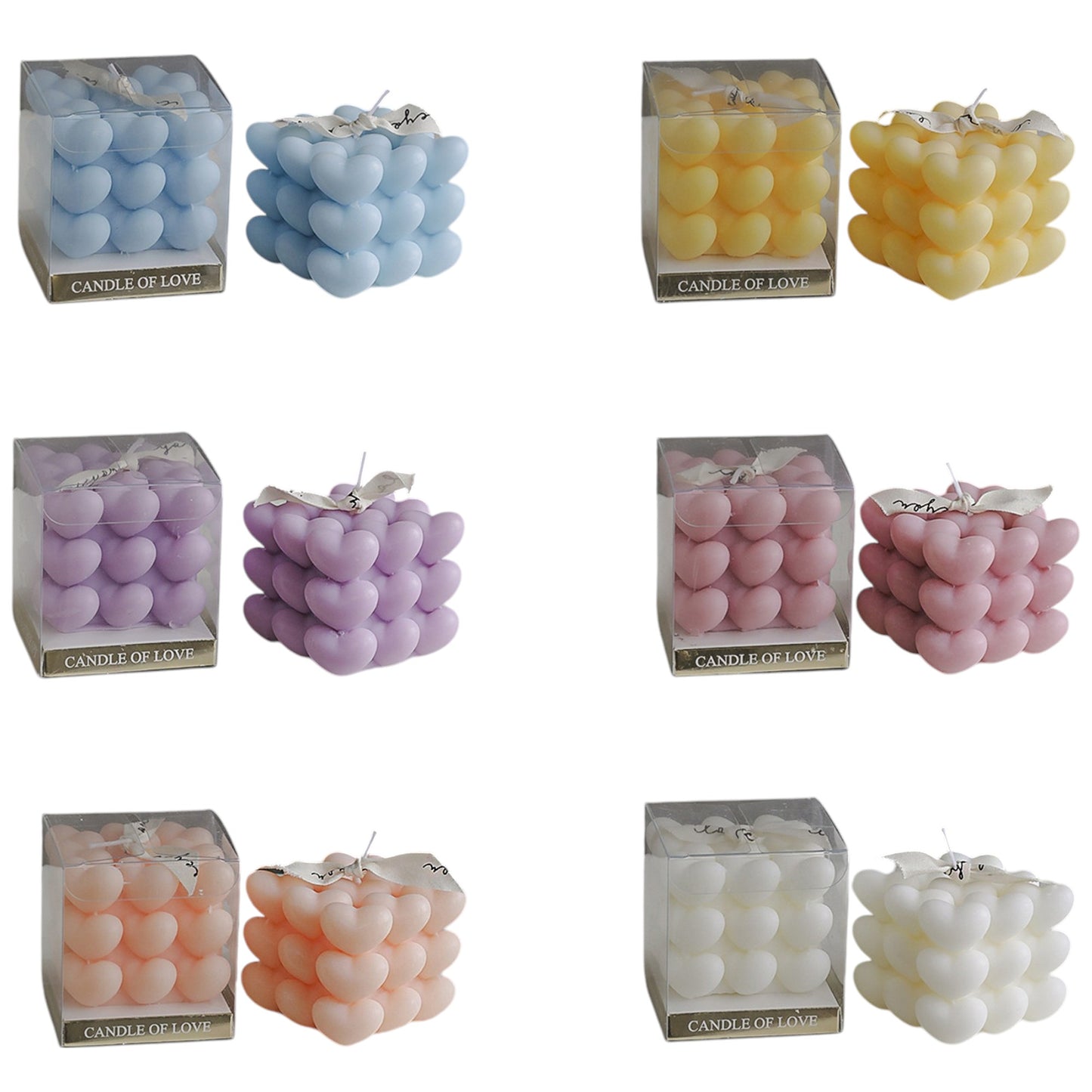 Heart Cube Scented Candle SS41106-19. (12PC)