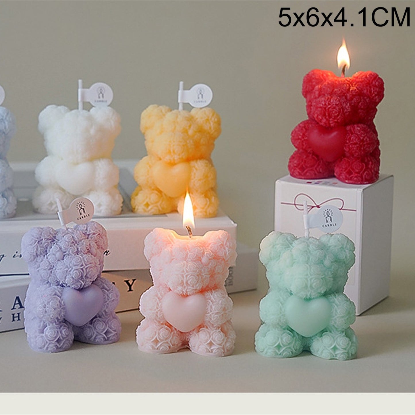 Heart Rose Bear Scented Candle SS41106-20 (12PC)
