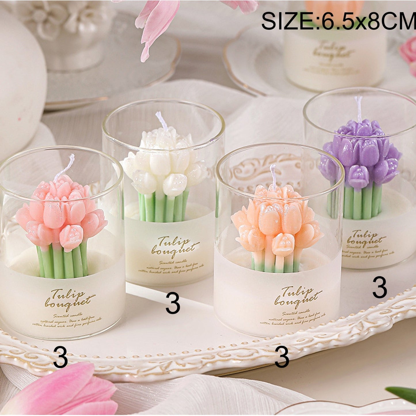 TULIP BOUGUET SCENTED CANDLE SS41106-24 (12PC)