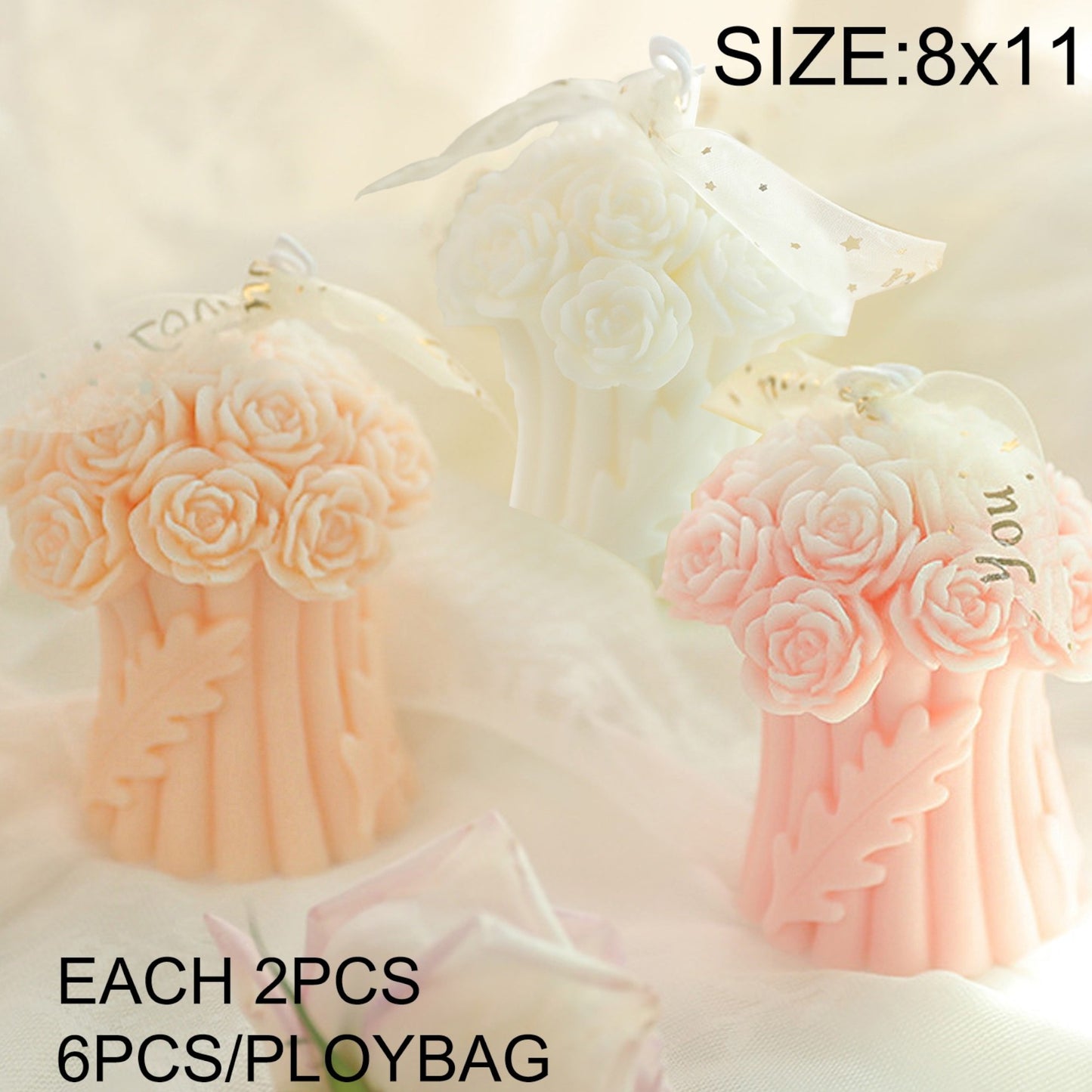 Rose Bouguet Scented Candle SS41106-28 (6PC)
