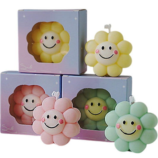 Smiley Face Flower Scented Candle SS41106-3. (12PC)
