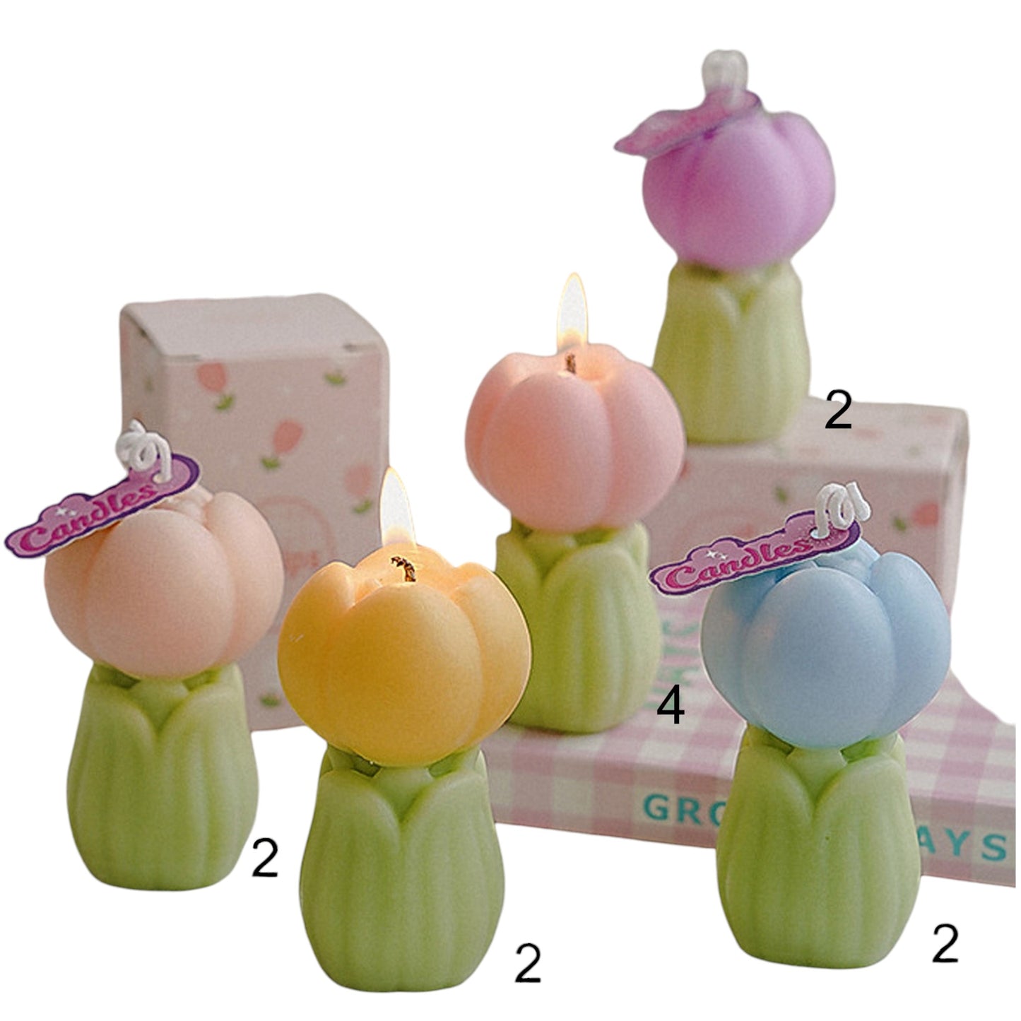 Tulip Shape Scented Candle Small SS41106-7 (12PC)