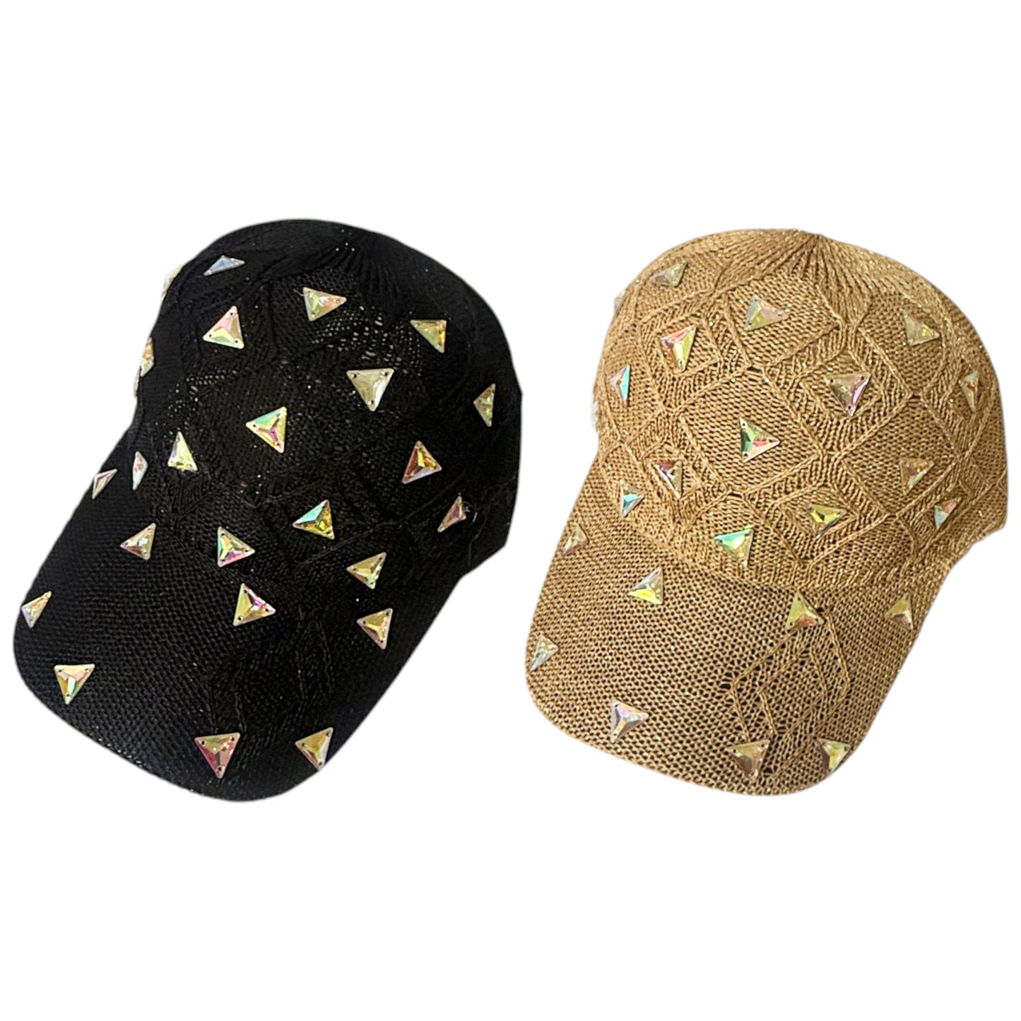Bling Rhinestone Square Knit Baseball Cap SS41128-44 (12PC)