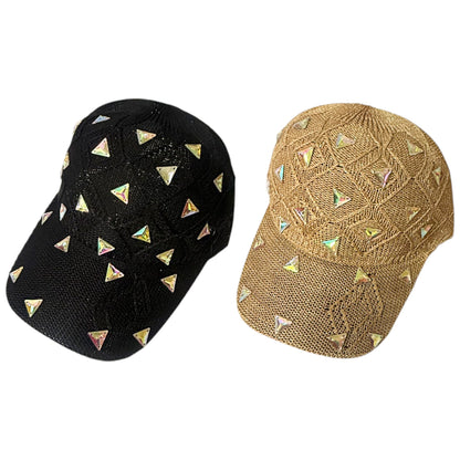 Bling Rhinestone Square Knit Baseball Cap SS41128-44 (12PC)