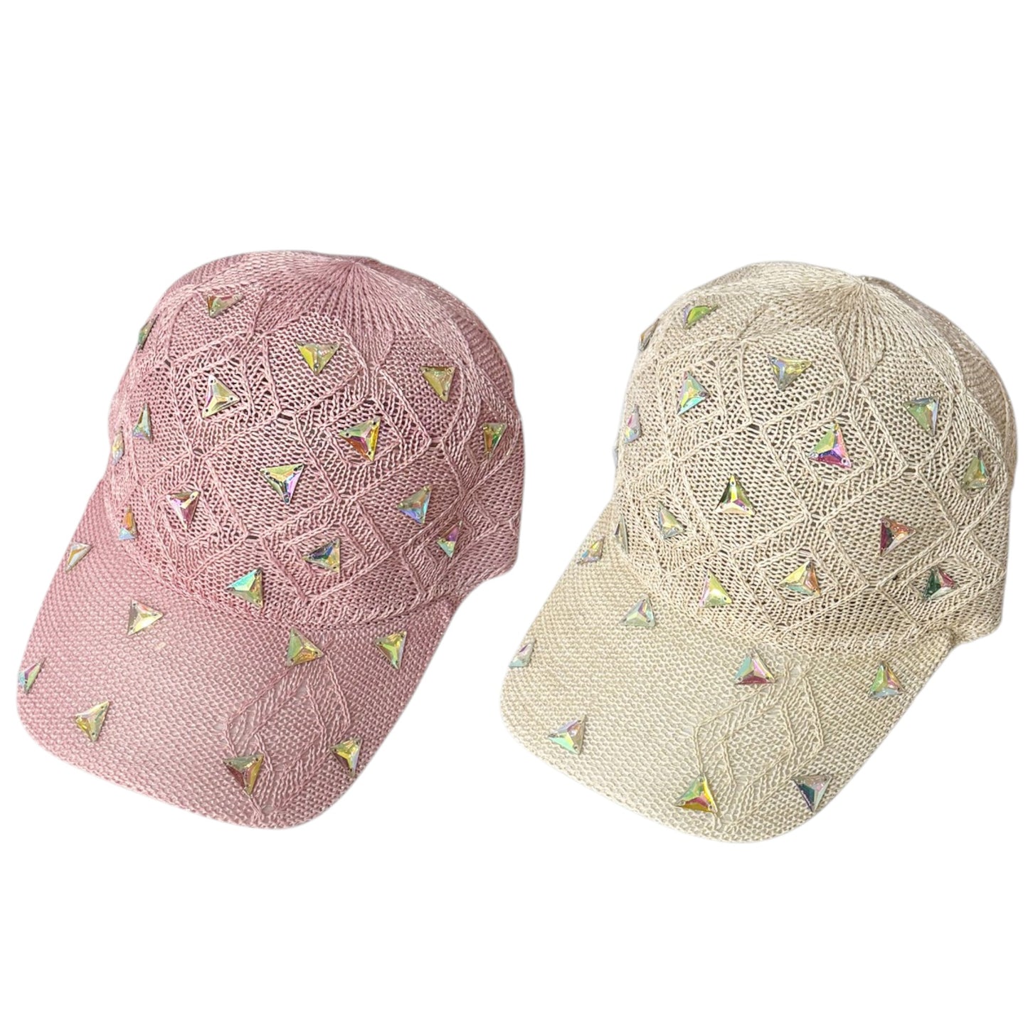 Bling Rhinestone Square Knit Baseball Cap SS41128-44 (12PC)