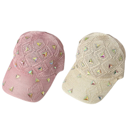 Bling Rhinestone Square Knit Baseball Cap SS41128-44 (12PC)