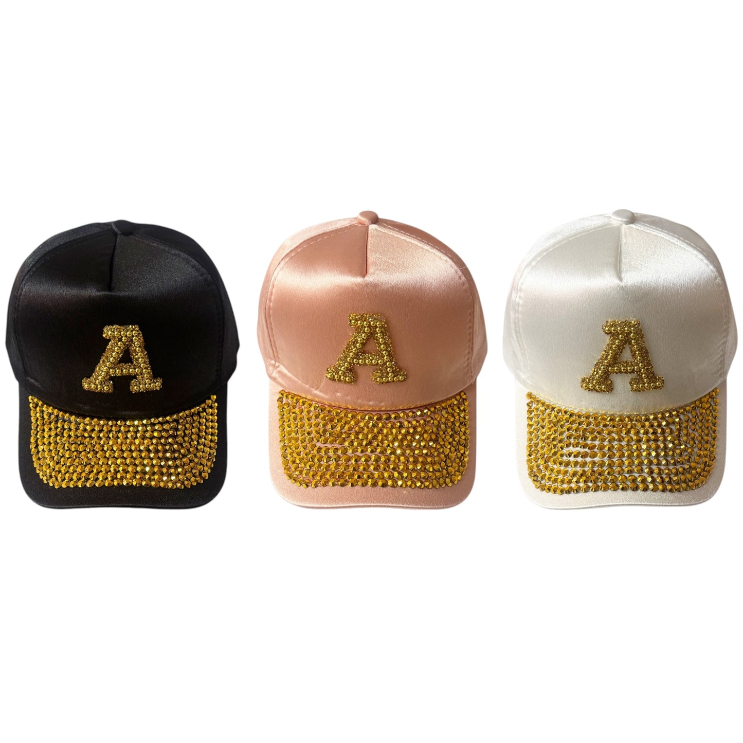 Bling Rhinestone Gold a Baseball Cap SS41128-7 (12PC)
