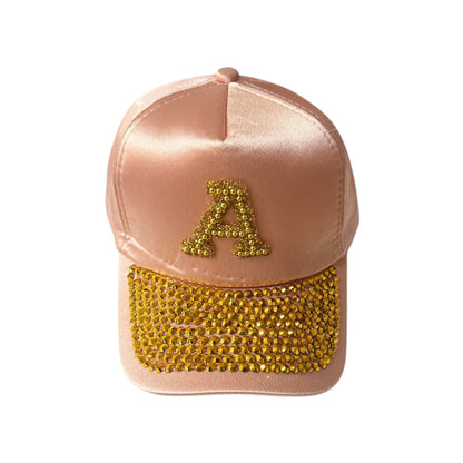 Bling Rhinestone Gold a Baseball Cap SS41128-7 (12PC)