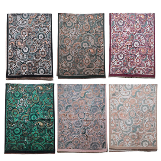 Cashmere Feel Scarves Paisley Pattern SCF4902-5 (12PC)