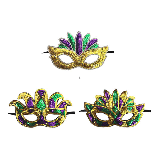 Mardi Gras Party and Carnival Sequin Mask SS51109-11 (12PC)