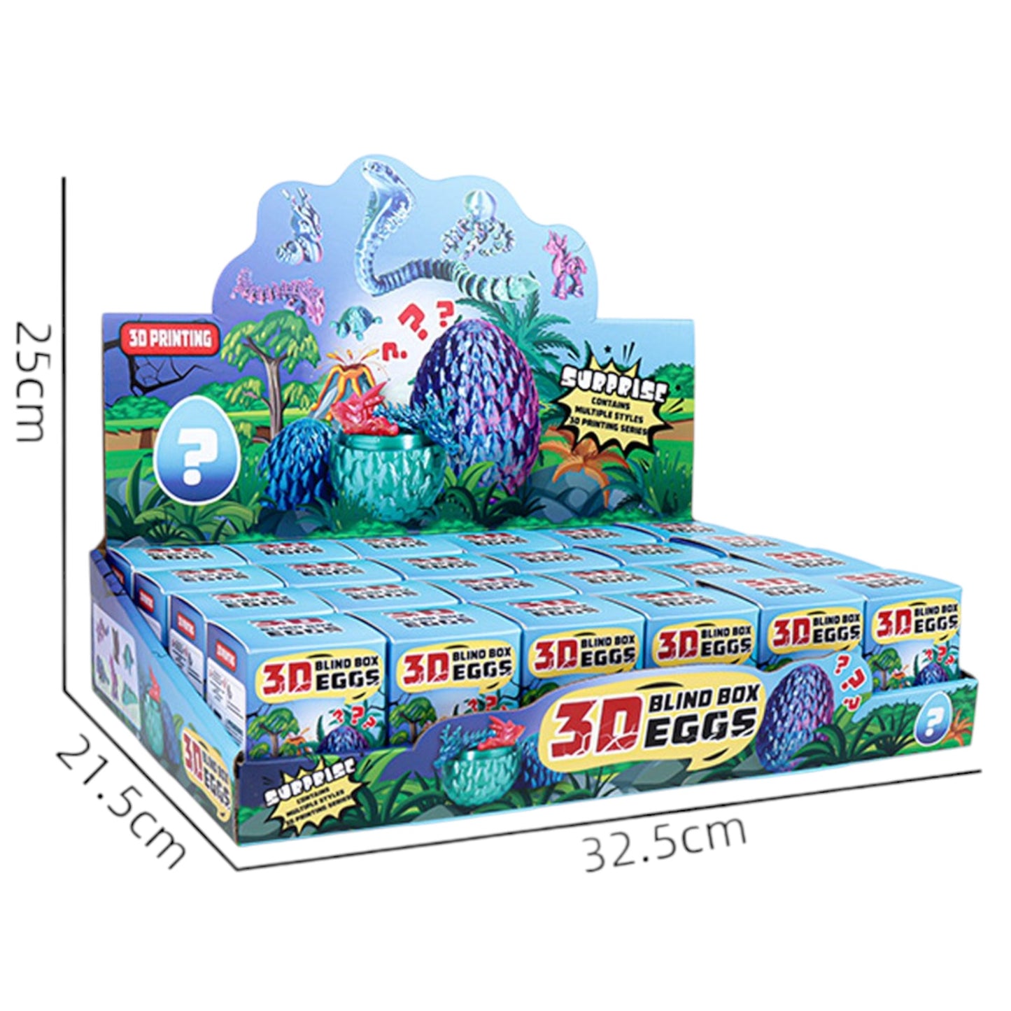 Blind Box 3d Eggs Printed Toy SS5225-27 (24PC)