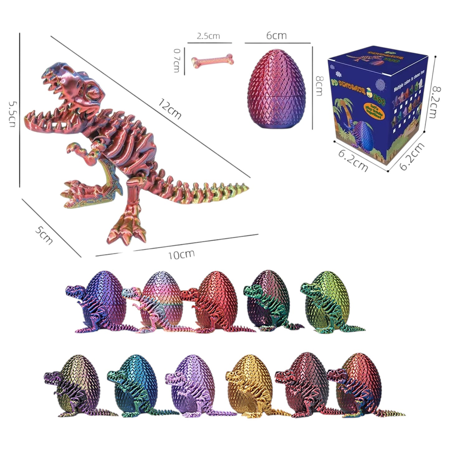 3D Eggs Dinosaur Toy SS5225-28 (12PC)
