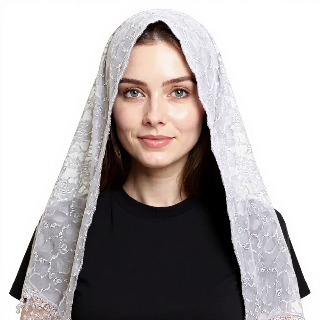 Rose Pattern Lace Scarves Church Veil SS629 (12pcs)