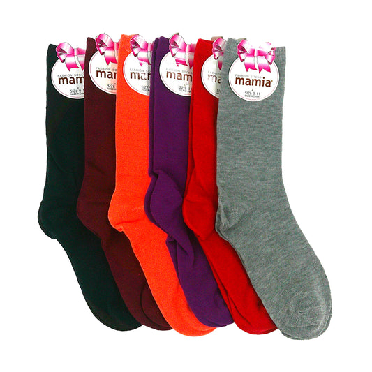 Mamia Women's Color High Socks SS915 (3PC)