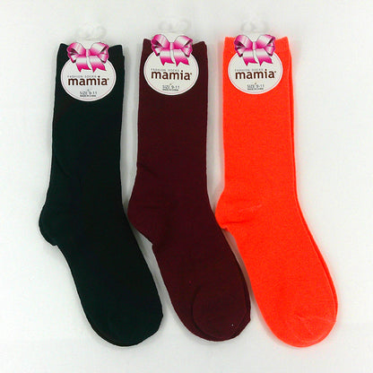 Mamia Women's Color High Socks SS915 (3PC)