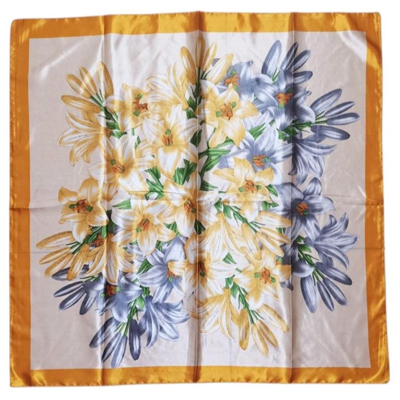Satin Scarf Lily Flowers Pattern ST4908-5 (12PC)