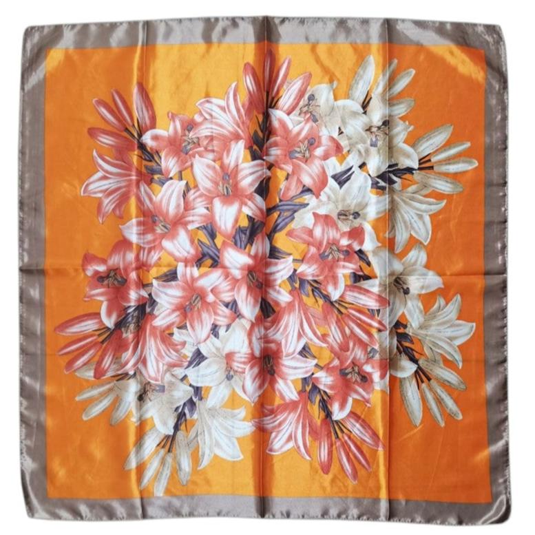 Satin Scarf Lily Flowers Pattern ST4908-5 (12PC)
