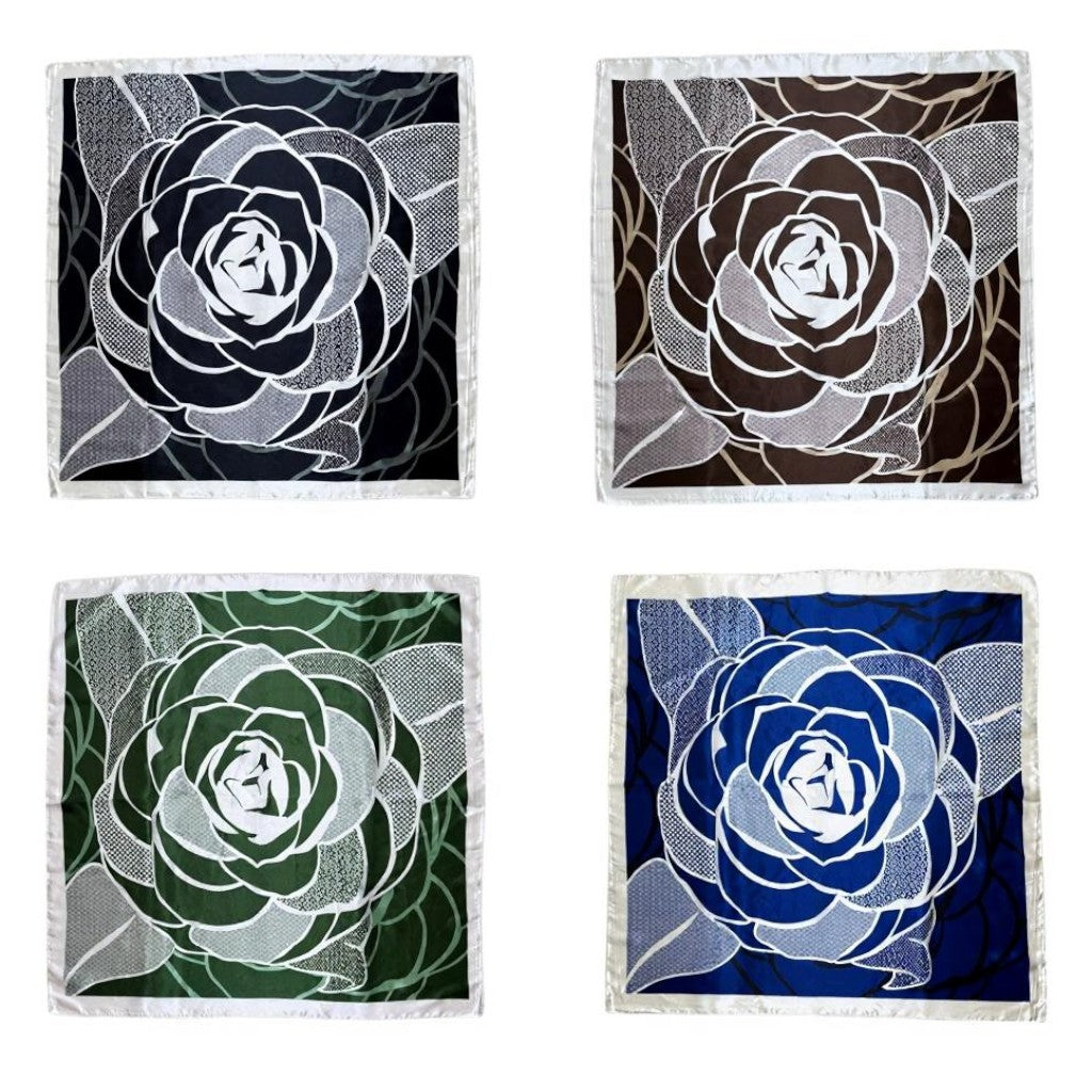 Satin Scarf Rose Pattern  ST5307-12 (12PC)