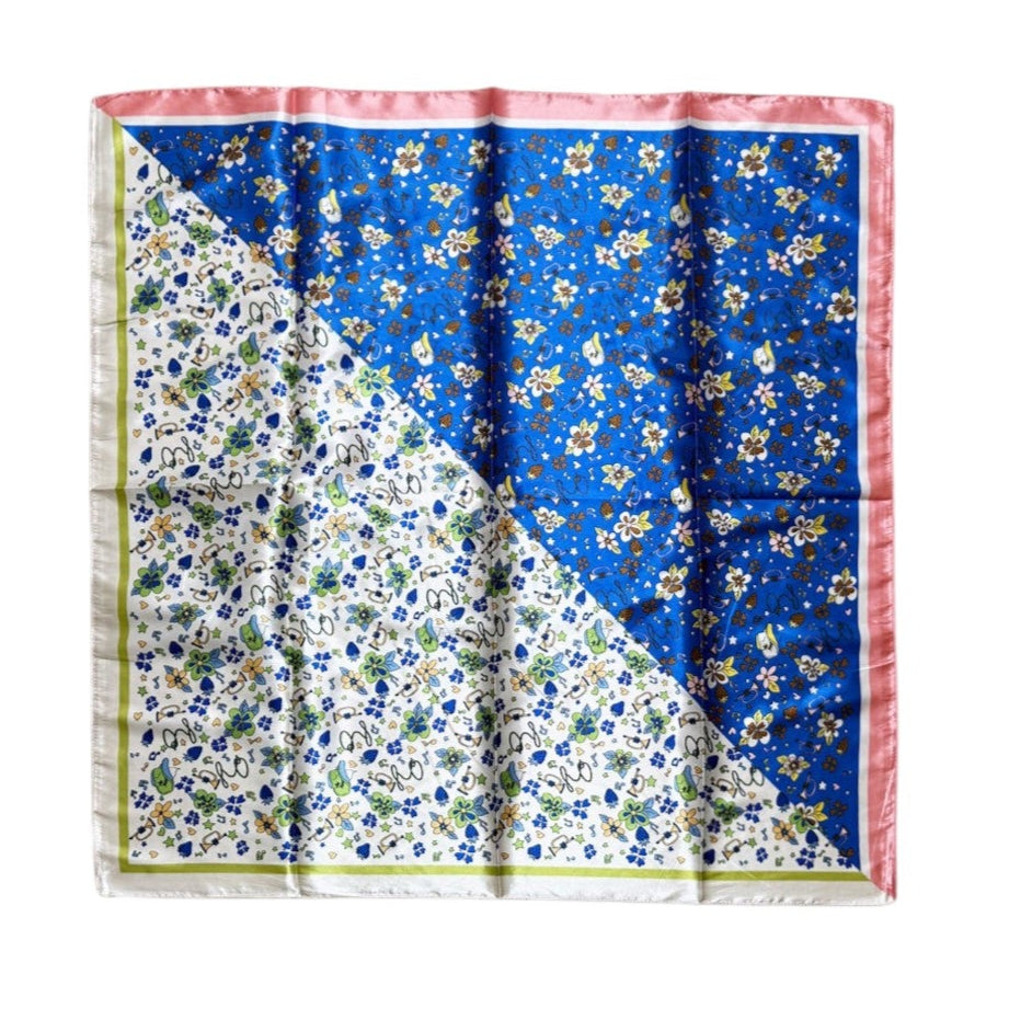 Satin Scarf 2 Tone Floral Pattern  ST5307-13 (12PC)