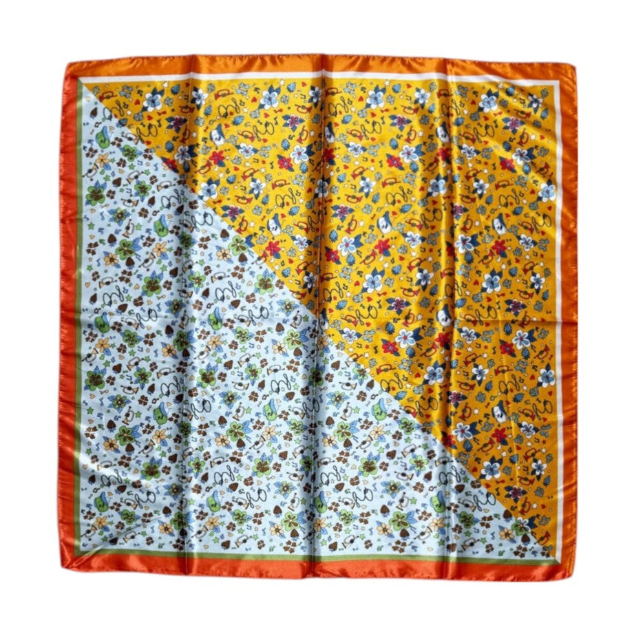 Satin Scarf 2 Tone Floral Pattern  ST5307-13 (12PC)