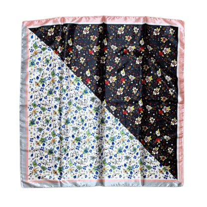 Satin Scarf 2 Tone Floral Pattern  ST5307-13 (12PC)