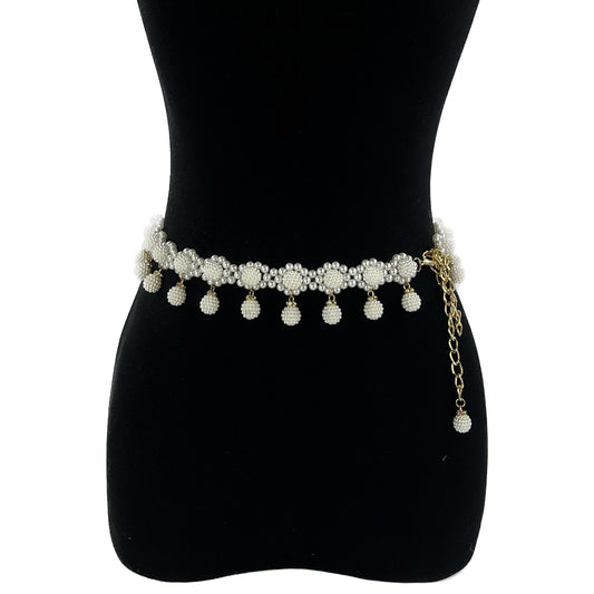 Pearl Bell Decorate Chain Belt BT0506-1 (4PC)