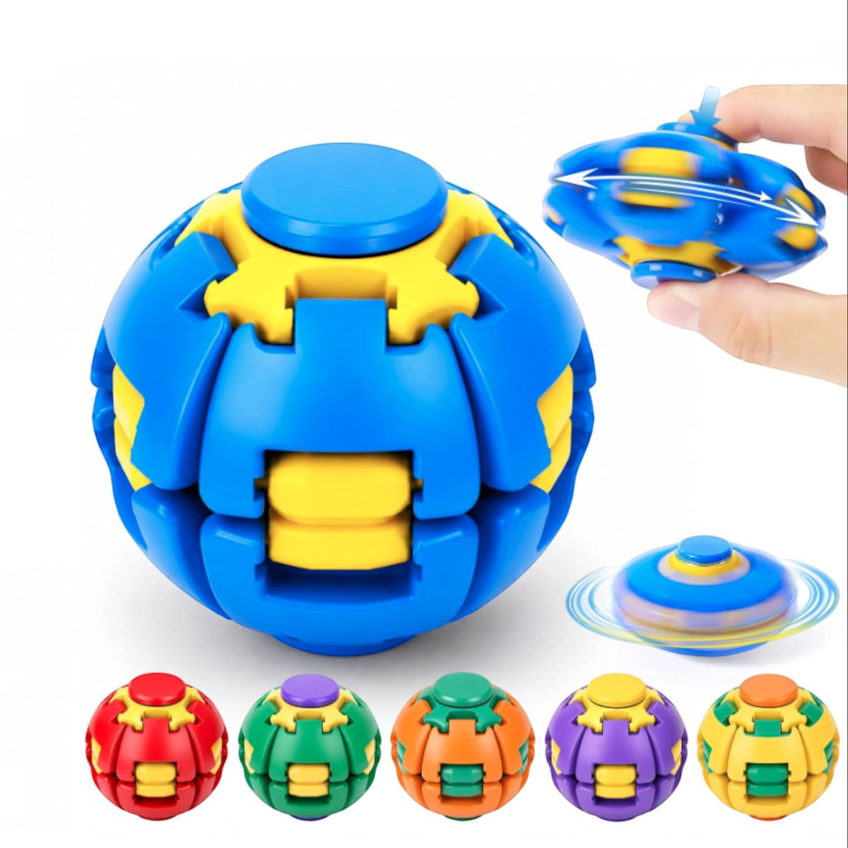 Press to Spin Fidget Spinner HelixCore Rotating Stress Ball Fidget Toy JT6723-2  (12PC)