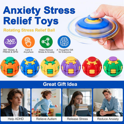 Press to Spin Fidget Spinner HelixCore Rotating Stress Ball Fidget Toy JT6723-2  (12PC)