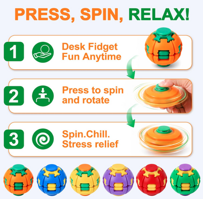 Press to Spin Fidget Spinner HelixCore Rotating Stress Ball Fidget Toy Y845 (24PC)