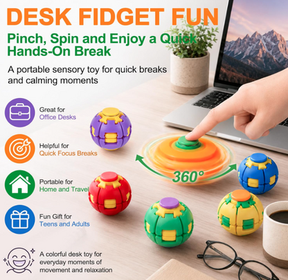 Press to Spin Fidget Spinner HelixCore Rotating Stress Ball Fidget Toy Y845 (24PC)
