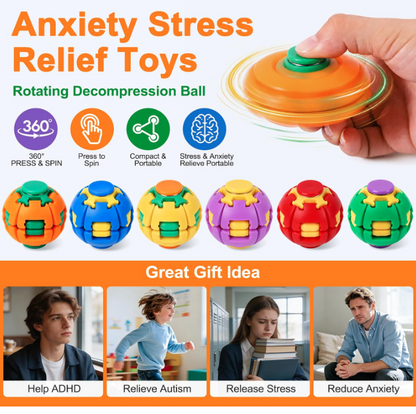Press to Spin Fidget Spinner HelixCore Rotating Stress Ball Fidget Toy Y845 (24PC)