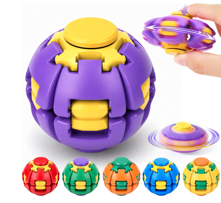 Press to Spin Fidget Spinner HelixCore Rotating Stress Ball Fidget Toy SS617-1! (12PC)